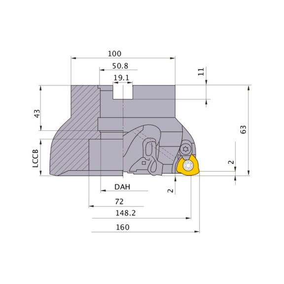 MITSUBISHI MATERIALS AJX14R16008F MITSUBISHI, Planfr&auml;ser - AJX, Wendeschneidplattenfr&auml;ser