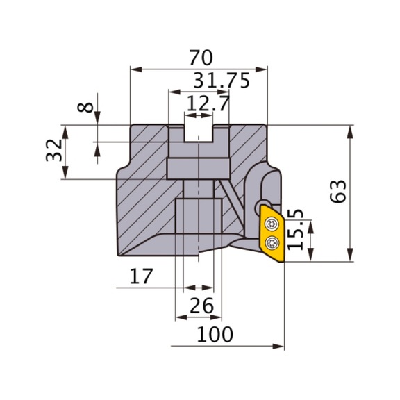 AXD4000R10006DA MITSUBISHI, Schaftfr&auml;ser - AXD4, Wendeschneidplattenfr&auml;ser