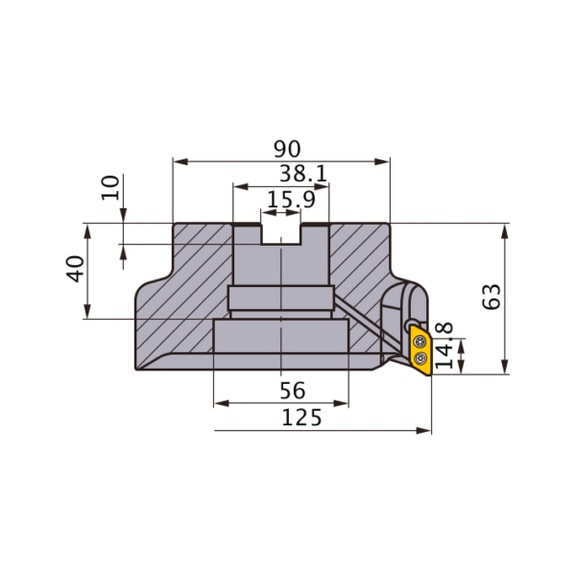 AXD4000R12507EB MITSUBISHI, Schaftfr&auml;ser - AXD4, Wendeschneidplattenfr&auml;ser