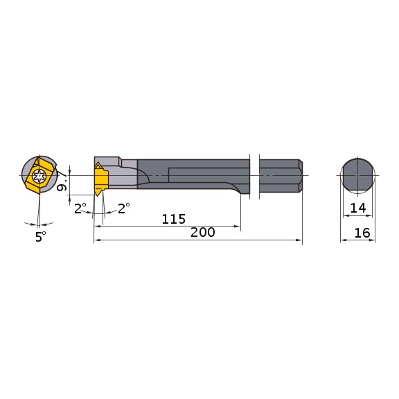 FSL5216R MITSUBISHI, Innendrehhalter, Einstechen - FSL, Innendrehhalter, Einstechen