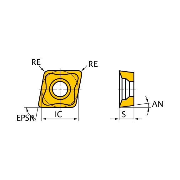 CCMX120408EN-A UTI20T MITSUBISHI, WSP, Fr&auml;sen, unbeschichtet - CCMX, Fr&auml;swendeschneidplatte, unbeschichtet
