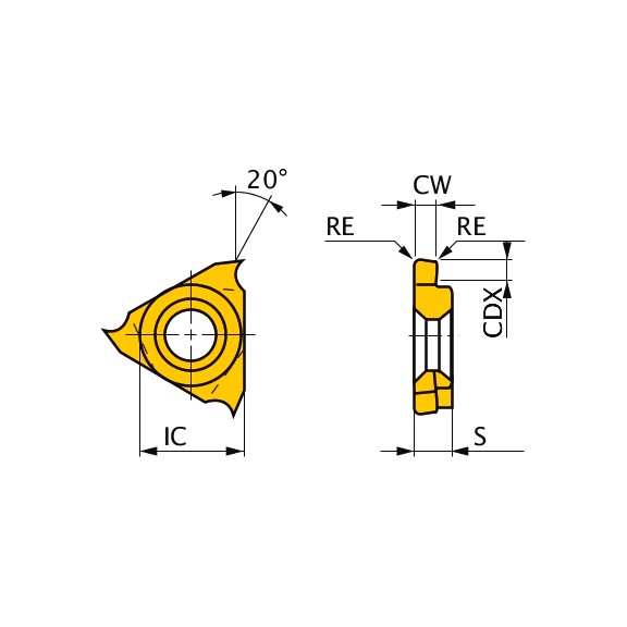MITSUBISHI MATERIALS GTAT07520V5R-E VP15TF MITSUBISHI, WSP, Gewindeschneiden, beschichtet - GTAT, Wendeschneidplatte, Kleinteilefertigung