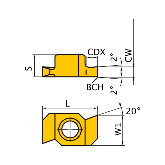 MLG2030L UTI20T MITSUBISHI, WSP, Einstechen, unbeschichtet - MLG, Wendeschneidplatte, Stechdrehen