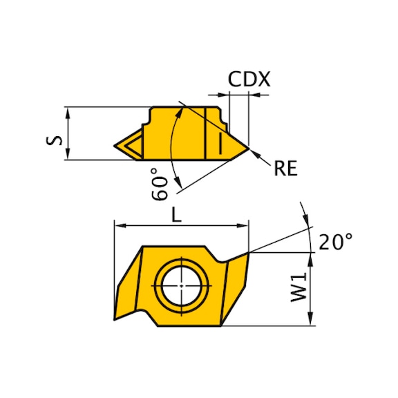 MLT2001L UP20M MITSUBISHI, WSP, Gewindeschneiden, beschichtet - MLT, Wendeschneidplatte, Gewindedrehen