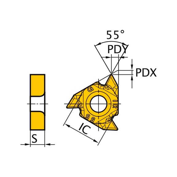 MITSUBISHI MATERIALS MMT11IRA55-S VP15TF MITSUBISHI, WSP, Gewindeschneiden, beschichtet - MMT11IR, Wendeschneidplatte, Gewindedrehen