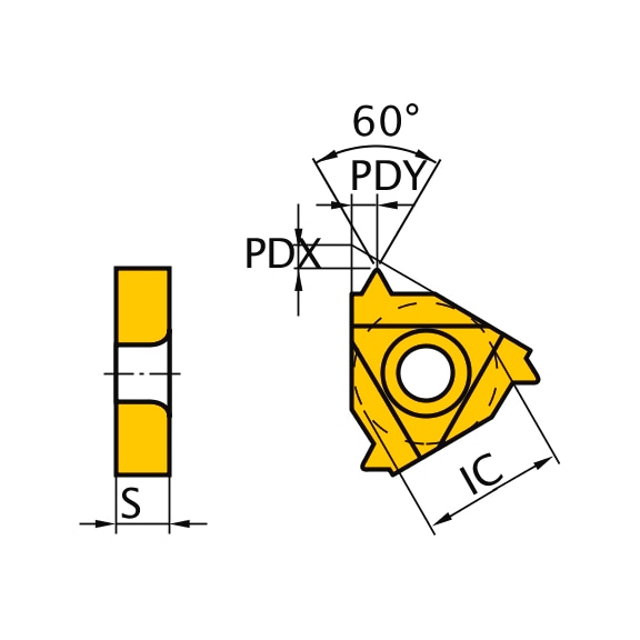 MITSUBISHI MATERIALS MMT16ER100UN VP10MF MITSUBISHI, WSP, Gewindeschneiden, beschichtet - MMT16ER, Wendeschneidplatte, Gewindedrehen