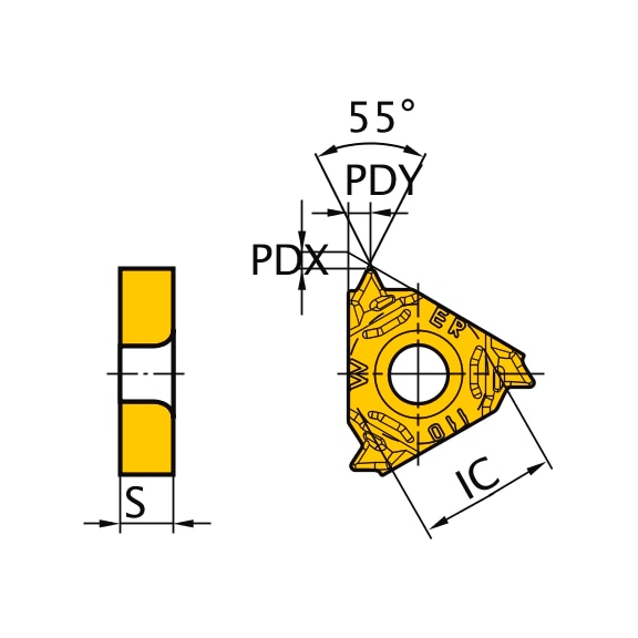 MMT16ER190W-S VP15TF MITSUBISHI, WSP, Gewindeschneiden, beschichtet - MMT16ER, Wendeschneidplatte, Gewindedrehen