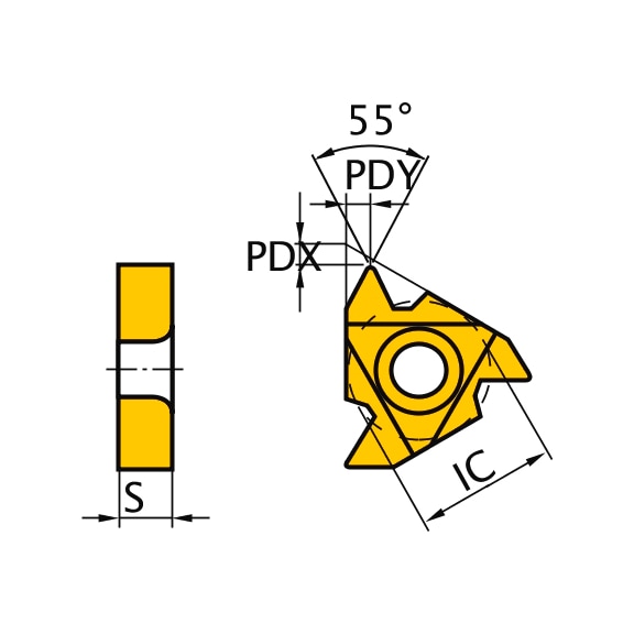 MMT16ERAG55 VP10MF MITSUBISHI, WSP, Gewindeschneiden, beschichtet - MMT16ER, Wendeschneidplatte, Gewindedrehen