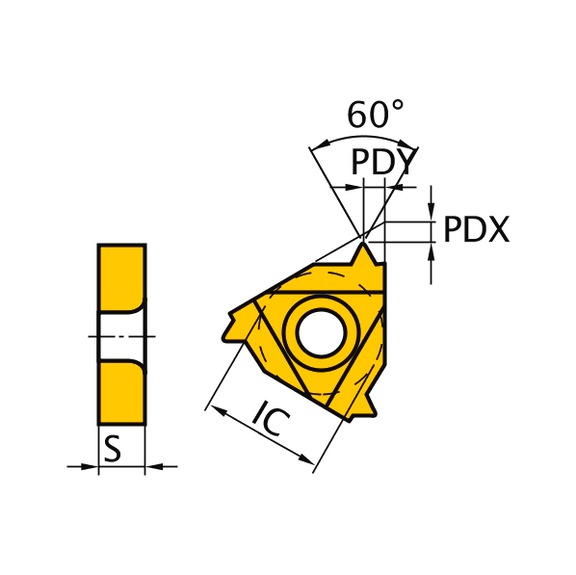 MITSUBISHI MATERIALS MMT16IR080UN VP10MF MITSUBISHI, WSP, Gewindeschneiden, beschichtet - MMT16IR, Wendeschneidplatte, Gewindedrehen