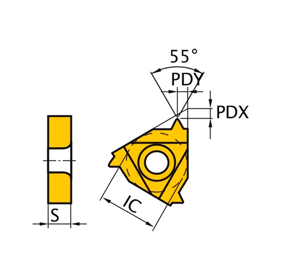 MITSUBISHI MATERIALS MMT16IR200W VP10MF MITSUBISHI, WSP, Gewindeschneiden, beschichtet - MMT16IR, Wendeschneidplatte, Gewindedrehen