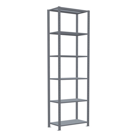 SCHULTE Basic shelving Steck MULTIplus250 galvanized 6 shelves 2500x750x400 No. 12941-75 - Shelving (workshop)