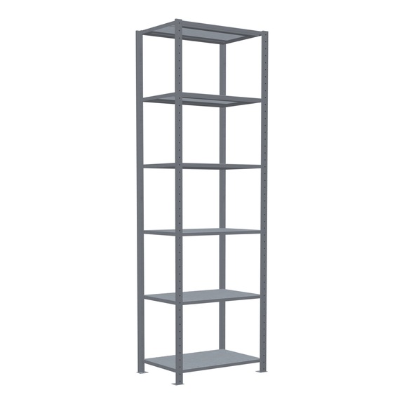 SCHULTE Basic shelving Steck MULTIplus250 galvanized 6 shelves 2500x750x500 No. 12951-75 - Shelving (workshop)