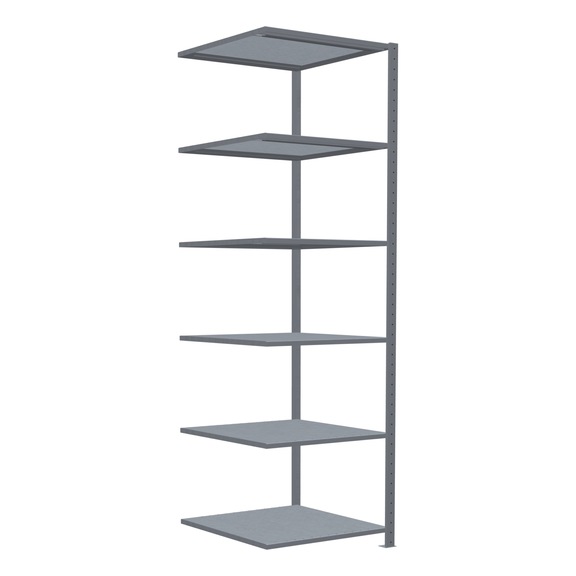 SCHULTE add-on shelving Steck MULTIplus250 galvanized 6 shelves 2500x750x800 No. 12986-75 - Shelving (workshop)