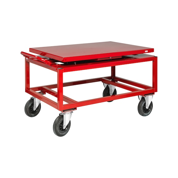 Plato giratorio, capacidad de carga de 800 kg, rojo - Plato giratorio para carro de palés