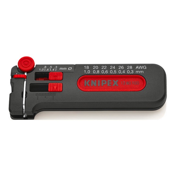KNIPEX Mini-Abisolierer 100 mm Artikelnummer 12 80 100 SB - Abisolierzange