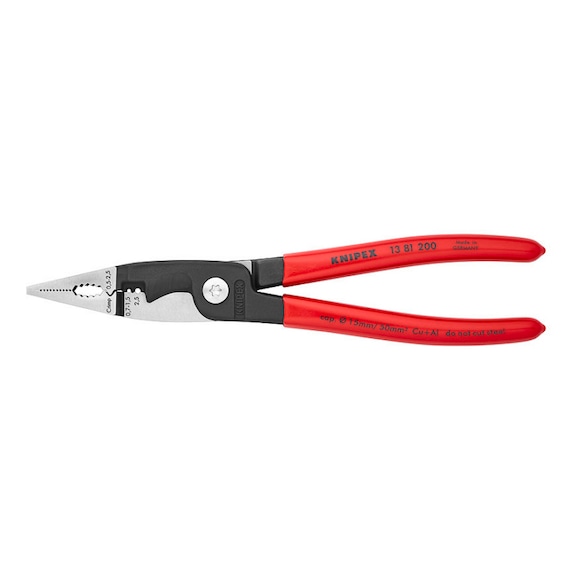 KNIPEX Electrical installation pliers with plastic handles 200 mm Article 13 81 200 - Wire stripper