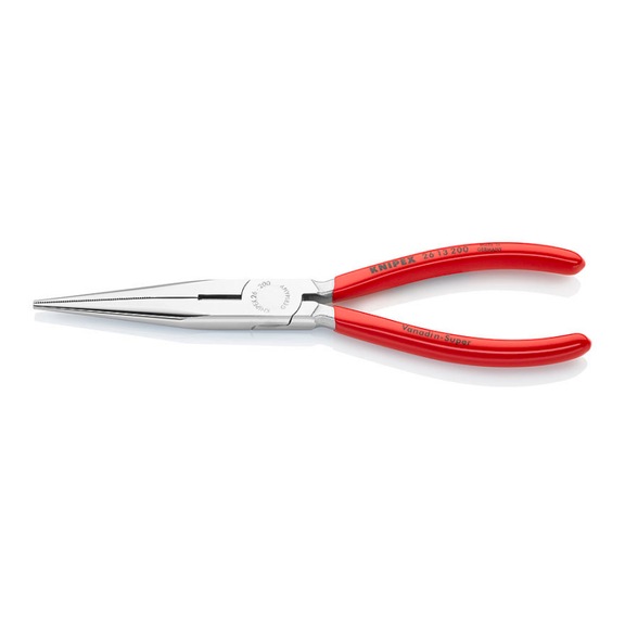 KNIPEX Round nose pliers with cutting edge chrome-plated 200 mm Article 26 13 200 - Flat nose pliers