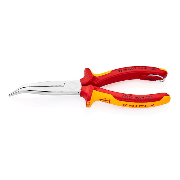 KNIPEX Round nose pliers with cutting edge VDE 200 mm Article 26 26 200 T - Flat nose pliers