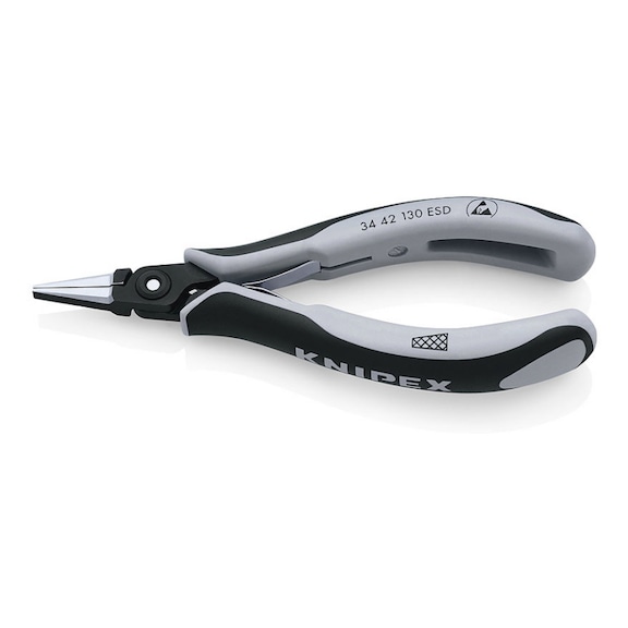 KNIPEX Precision electronics pliers flat burnished 130 mm Article 34 42 130 ESD - Pliers (other)