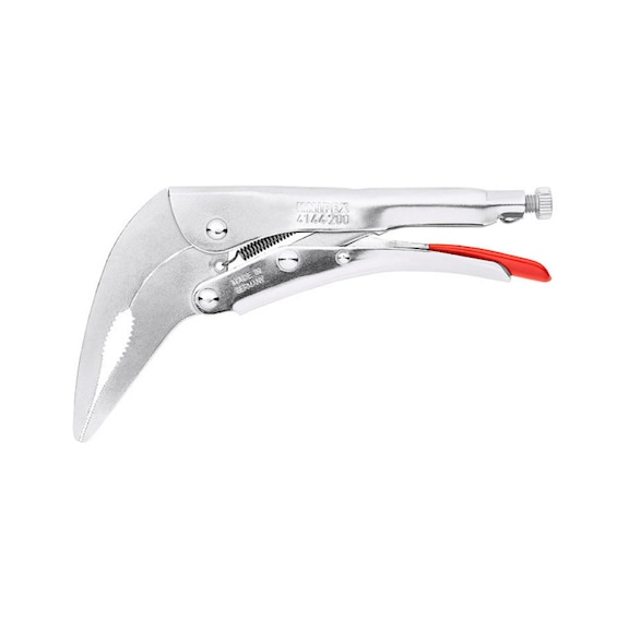 KNIPEX Long nose pliers angled galvanized 200 mm Item number 41 44 200 - Grip pliers