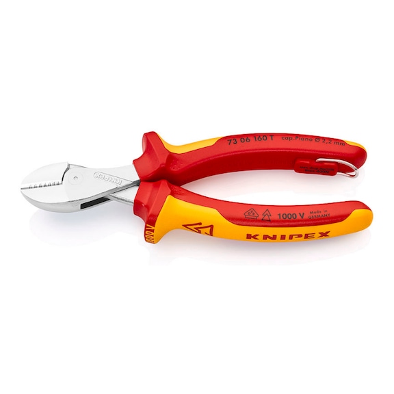 KNIPEX X-Cut with fixing eye VDE 160 mm Article 73 06 160 T - Side cutter