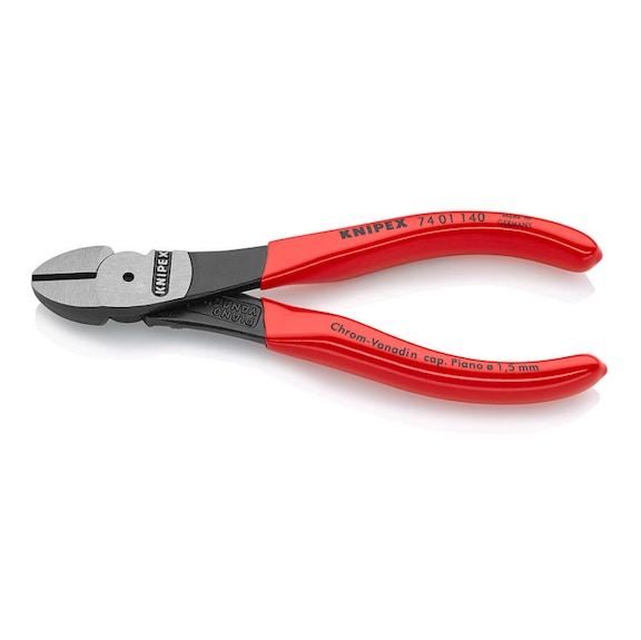 KNIPEX Diagonal cutters with plastic handles 140 mm Article 74 01 140 - Side cutter