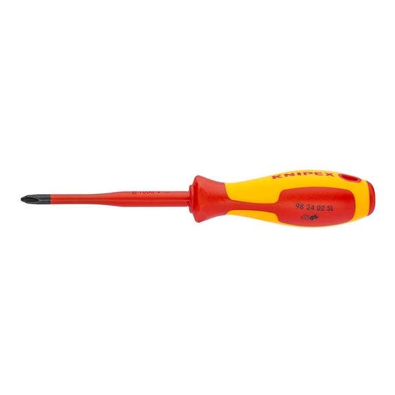 KNIPEX Cross-recess screwdriver SLIM VDE 212 mm Article 98 24 02 SL - Phillips screwdriver