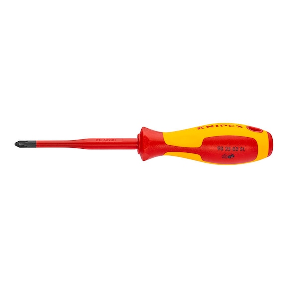 KNIPEX Cross-recess screwdriver Pozidriv SLIM VDE 212 mm Article 98 25 02 SL - Phillips screwdriver