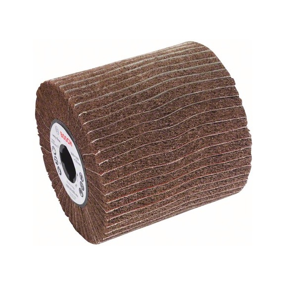 BOSCH Flap sanding drum with fleece 19 mm fine 100 mm 2608000604 - Abrasive made of bonded abrasive with bore or thread