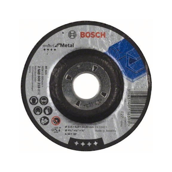 BOSCH grinding wheel cranked A 30 T BF 115mm 22,23mm 6mm 2608600218 - Rough grinding wheel