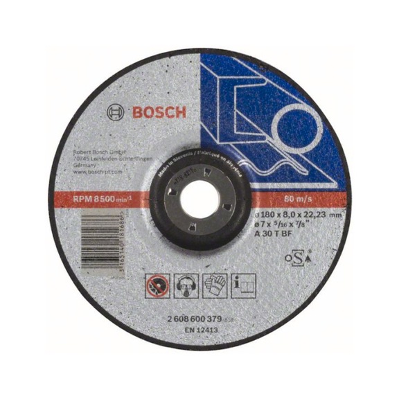 BOSCH Schruppscheibe gekröpft A 30 T BF 180mm 22,23mm 8mm 2608600379 - Schruppschleifscheibe
