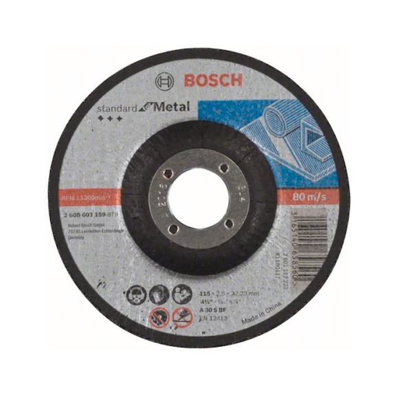 BOSCH Cut-off wheel cranked Standard for Metal A 30 S BF 115mm 2,5mm 2608603159 - Abrasive made of bonded abrasive with bore or thread