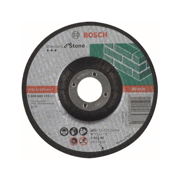 BOSCH Cut-off wheel cranked Standard for Stone C 30 S BF 125mm 2,5mm 2608603174 - Abrasive made of bonded abrasive with bore or thread
