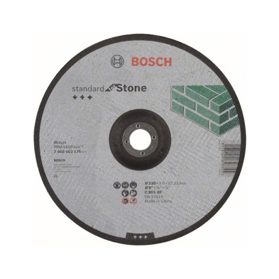 BOSCH Trennscheibe gekröpft Standard for Stone C 30 S BF 230mm 3,0mm 2608603176 - Schleifmittel aus gebundenem Schleifmittel mit Bohrung oder Gewinde