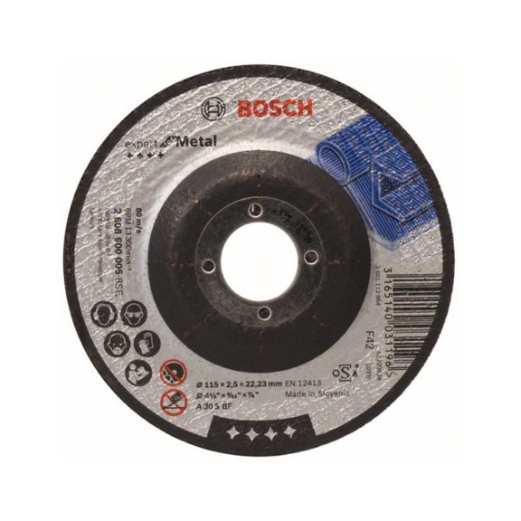 BOSCH Cut-off wheel cranked Expert for Metal A 30 S BF 115 mm 2.5 mm 2608600005 - Abrasive made of bonded abrasive with bore or thread