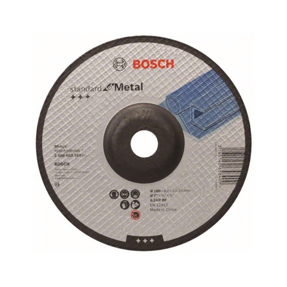 BOSCH Cranked rough grinding wheel A 24 P BF 180 mm 22.23 mm 6 mm 2608603183 - Rough grinding wheel