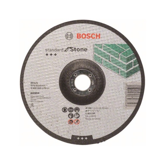 BOSCH Cutting-off wheel cranked Standard for Stone C 30 S BF 180mm 3,0mm 2608603175 - Abrasive made of bonded abrasive with bore or thread