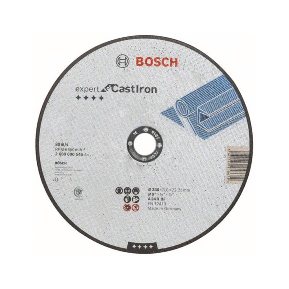 BOSCH Cut-off wheel straight Expert for Cast Iron AS 24 R BF 230 mmx3 mm 2608600546 - Abrasive made of bonded abrasive with bore or thread