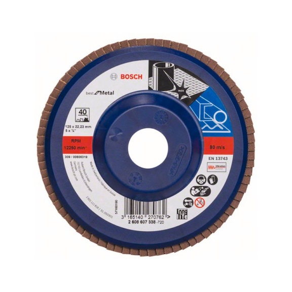 BOSCH Flap disc X571 Best Metal straight 115mm 60 Glass cloth 2608607323 - Flap disc