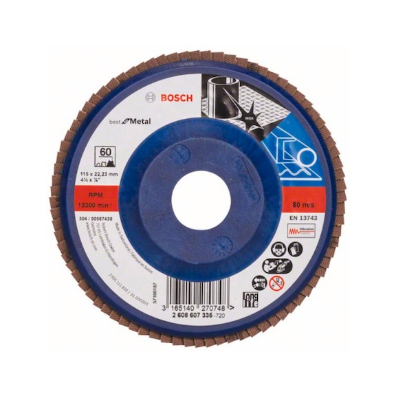 BOSCH Flap disc X571 Best Metal straight 115mm 60 Plastic 2608607335 - Flap disc