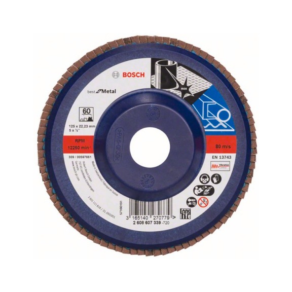 BOSCH Flap disc X571 Best Metal straight 125mm 60 Plastic 2608607339 - Flap disc