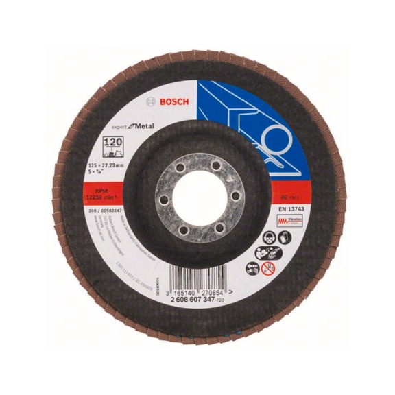 BOSCH Flap disc X551 Metal angled 125 mm 120 Glass cloth 2608607347 - Flap disc