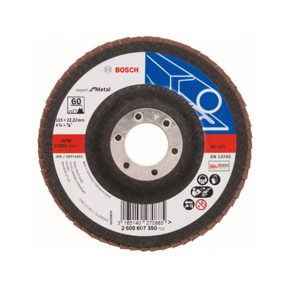 BOSCH Flap disc X551 straight 115mm 60 Glass cloth 2608607350 - Flap disc