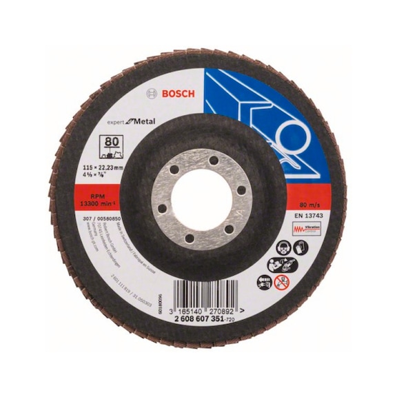 BOSCH Flap disc X551 straight 115mm 80 glass cloth 2608607351 - Flap disc