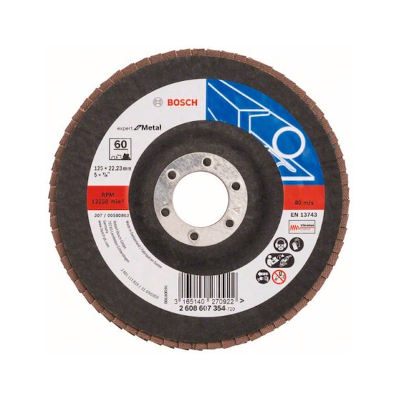 BOSCH Flap disc X551 straight 125mm 60 Glass cloth 2608607354 - Flap disc