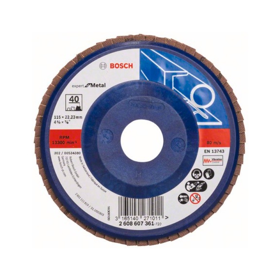 BOSCH Flap disc X551 straight 115mm 40 Plastic 2608607361 - Flap disc