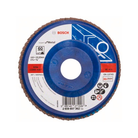 BOSCH Flap disc X551 straight 115mm 60 Plastic 2608607362 - Flap disc