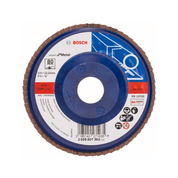 BOSCH Flap disc X551 straight 115mm 80 plastic 2608607363 - Flap disc