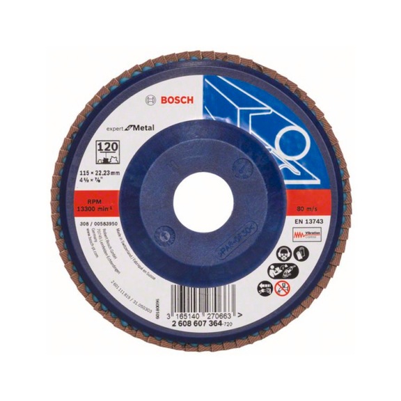 BOSCH Flap disc X551 straight 115mm 120 plastic 2608607364 - Flap disc