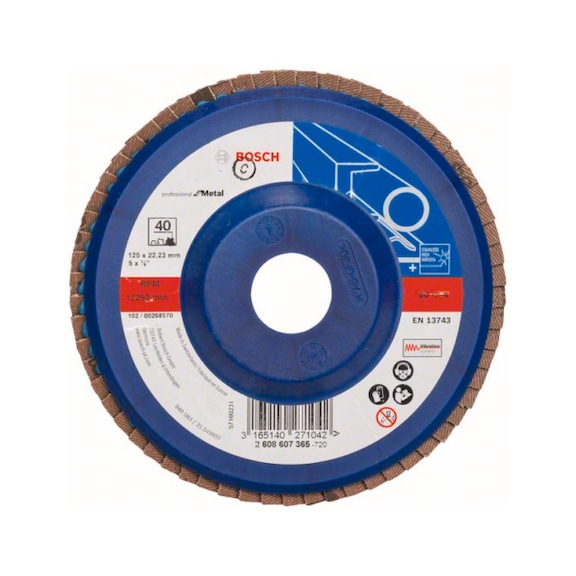 BOSCH Flap disc X551 straight 125mm 40 plastic 2608607365 - Flap disc